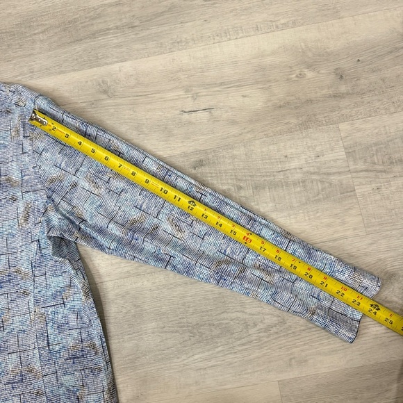 Jermyn & Bond Modern Fit Blue Geometric Cotton Button-Down Shirt Size L - Picture 8 of 16
